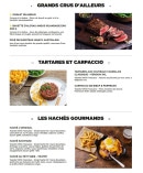 Menu Hippopotamus - Les tartares, hachés, ....