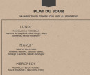 Menu Hippopotamus - Les plats du jour