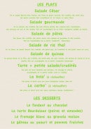 Menu Les filles du Sud - Plats et desserts
