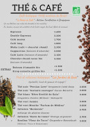 Menu Quintera - Les thé et café