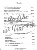 Carte et menu de La Vie Est Une Fête à La Seyne sur Mer — Les viandes, poissons