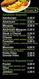 Menu Chez Salva - Les snacks