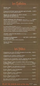 Menu La Bergerie - Les entrées et pâtes