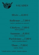 Menu Snack Du Rocher - Les salades