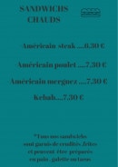 Menu Snack Du Rocher - Les sandwichs chauds