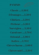 Menu Snack Du Rocher - Les paninis