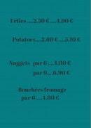 Menu Snack Du Rocher - Les frites, nuggets, ...