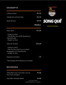 Menu Song Quê - Les desserts et bossons