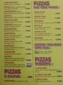 Menu Vinon Pizzas - Pizzas suite