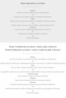 Menu Le Patriarche - Les menus