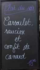 Menu Café du cours - Exemple de menu
