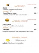 Menu La Tarente - Les burgers,...