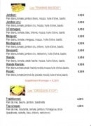 Menu La Tarente - Les paninis,...