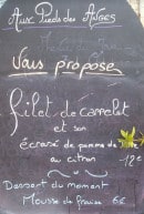 Menu Aux Pieds des Anges - Le menu