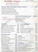 Menu Chez Nana - La carte