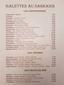 Menu Crêperie Cadet Rousselle - Les galettes