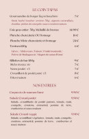 Menu L'Atelier By Vao - Les entrées et tapas