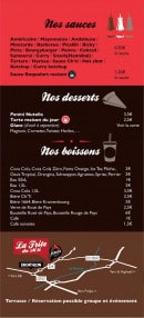 Menu L' Erigane Burger - Les sauces, desserts et boissons