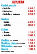 Menu La cabane du lycée - Desserts