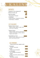 Menu La Kalinka - Les entrées, salades et paninis