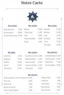 Carte et menu de La Marinière à Frejus — La carte
