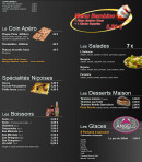 Menu La Tour de Pizz's - Les salades, desserts et boissons,...