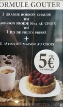 Menu Les boulangeries de Grand Mère - La formule gouter