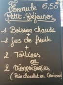 Menu Les boulangeries de Grand Mère - La formule petit déjeuner
