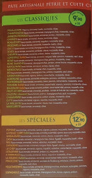 Menu Pizza Casa - Pizzas classiques et spéciales