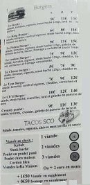 Menu Tymbox - Burgers, tacos