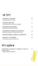 Menu Amici - Les pâtes et menu bambino