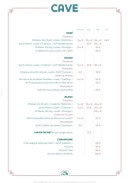 Menu Auberge de la Rade - Cave