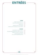 Menu Auberge de la Rade - Les entrées