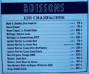 Menu Bistrot Loudet - Les champagnes