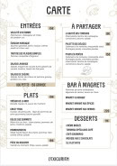 Menu L’exicurien - La carte