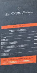 Menu La P'tite Moulerie - Les moules et menu enfants