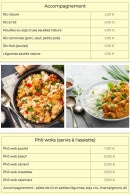 Menu Le Saïgon New - Les accompagnements et phô woks