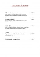 Menu Les Pins Parasols - Desserts