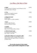 Menu Les Pins Parasols - Pâtes, côté de mer et terre
