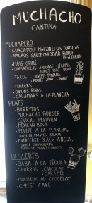 Menu Muchacho Cantina - L'ardoise