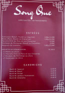 Menu Song quê - Les entrées et sandwichs
