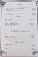 Menu Song quê - Les plats, viandes et accompagnements,...