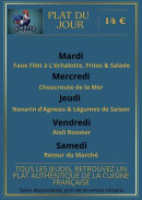 Menu The Rooster - Exemple de menu de la semaine