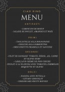 Menu Ciao Rino - exemple de menu de la semaine