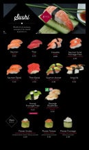 Menu Kyoto - Les sushis