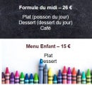 Menu Les Viviers du Pilon - La formule midi et menu enfant