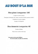 Menu Au bout d'la rue - La carte