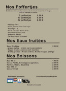 Menu Enjoy food - Les poffertjes, eaux fruitées et boissons