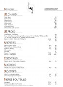 Menu La maison - Les alcools, apéritifs,...