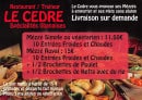 Menu Le Cèdre - Les plats et menus
